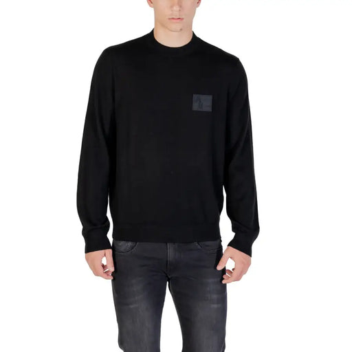 Black long-sleeved sweater from the White Long Sleeved Crewneck Sweatshirt collection