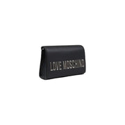 Black Love Moschino clutch displayed with stylish design and sleek black finish