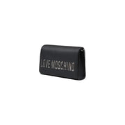 Black Love Moschino clutch displayed with stylish design and elegant detailing