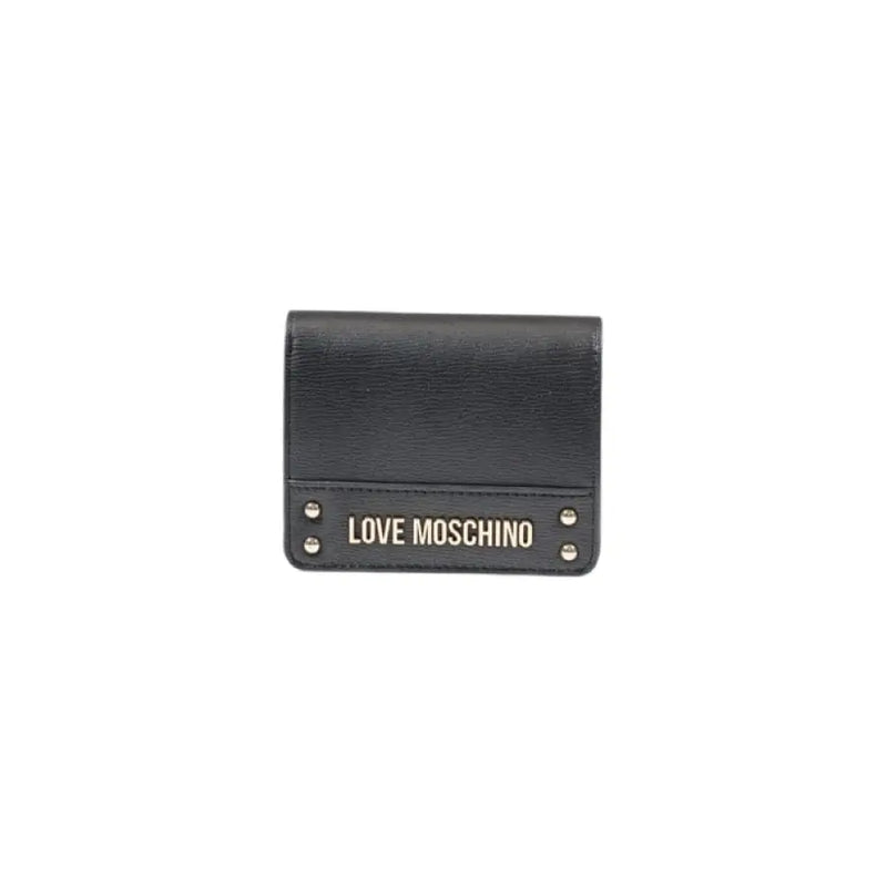 Black Love Moschino Wallet featuring a sleek design and stylish black finish