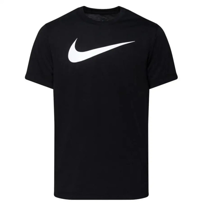 Black Nike short sleeve T shirt displayed, ideal for athletic and casual wear