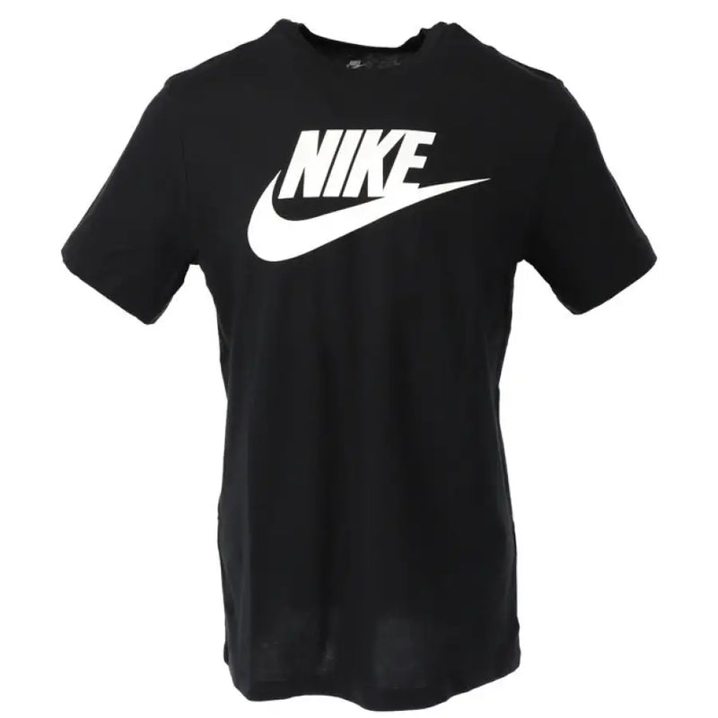Black Nike short sleeve T shirt displayed, ideal for athletic and casual wear