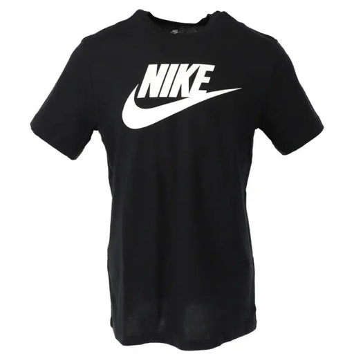 Black Nike short sleeve T shirt displayed, ideal for athletic and casual wear