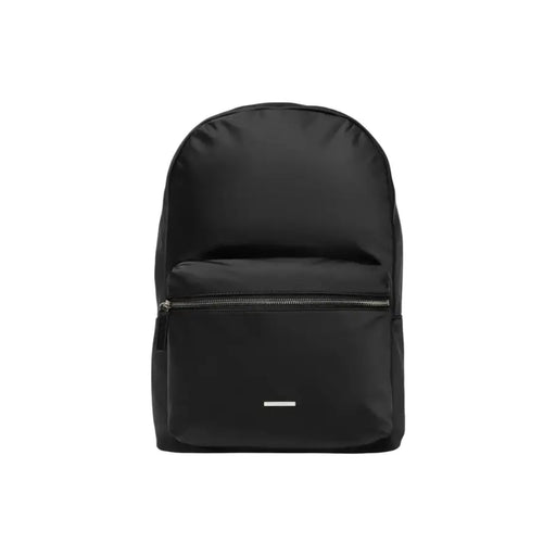 Black nylon backpack with adjustable straps suitable for everyday use