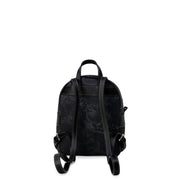 Black patterned backpack with stylish design suitable for everyday use