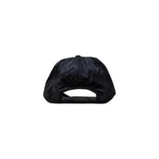 Black patterned baseball cap displayed in a product image with detailed fabric design