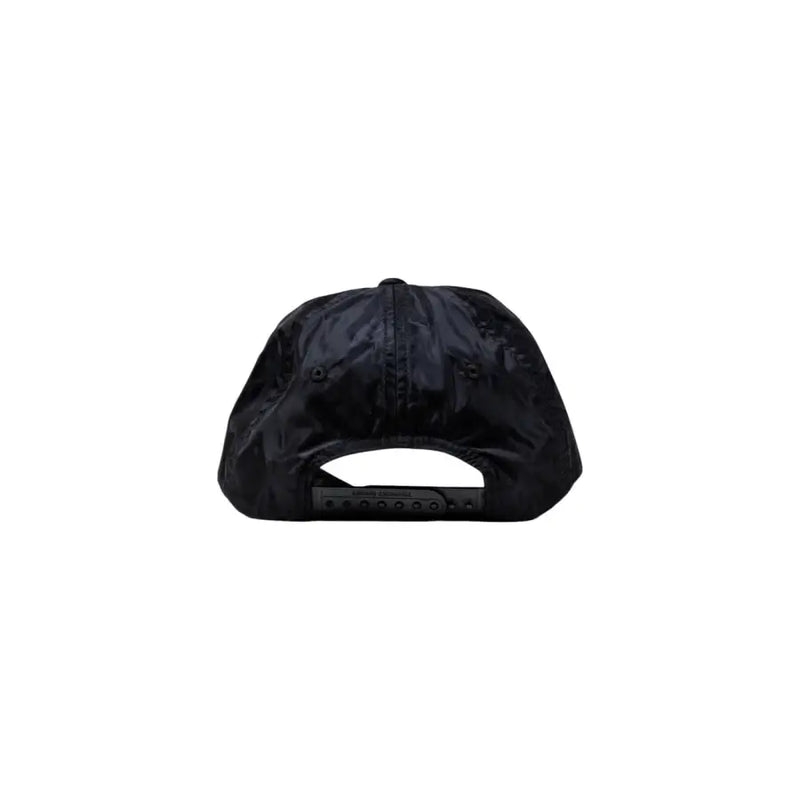 Black patterned baseball cap displayed in a product image with detailed fabric design