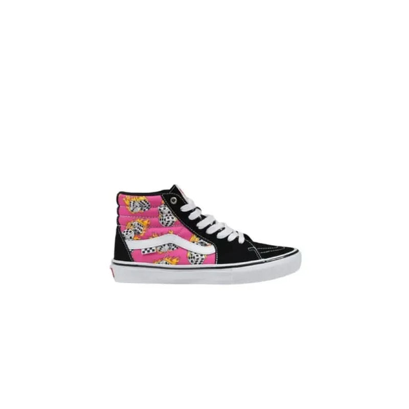 Black and pink high-top sneakers from Vans Women’s Fuchsia Leather Sneakers collection