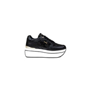 Black platform sneakers with sequin and embossed floral details for Guess Women White Sporty Sneakers