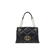 Black quilted leather Love Moschino handbag with gold chain straps and logo emblem