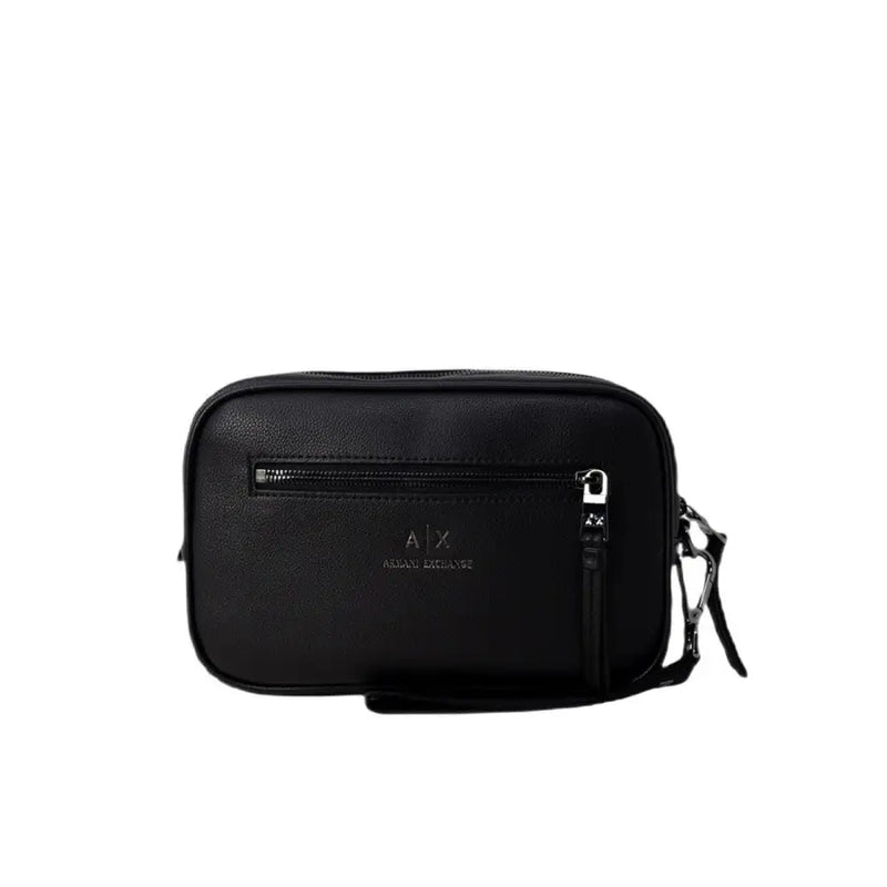Black rectangular crossbody bag displayed in Black Rectangular Wristlet and Crossbody Bag product image