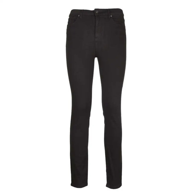 Black skinny denim jeans displayed in a product image showcasing slim-fit style