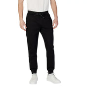 Black drawstring sweatpants from Armani Exchange Men featuring a plain design
