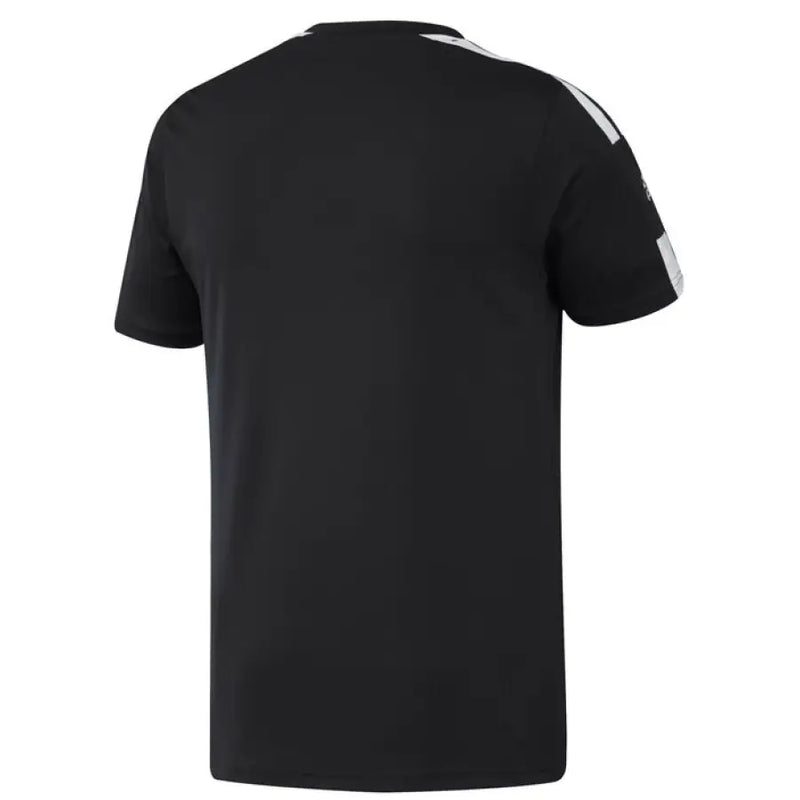 Black Adidas T-shirt with white stripes, stylish athletic casual wear