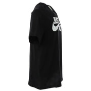 Nike Black Short Sleeve T Shirt with White Logo and Just Do It Print