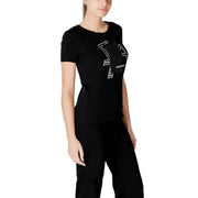 Black T Shirt With Graphic featuring a white graphic design on the front