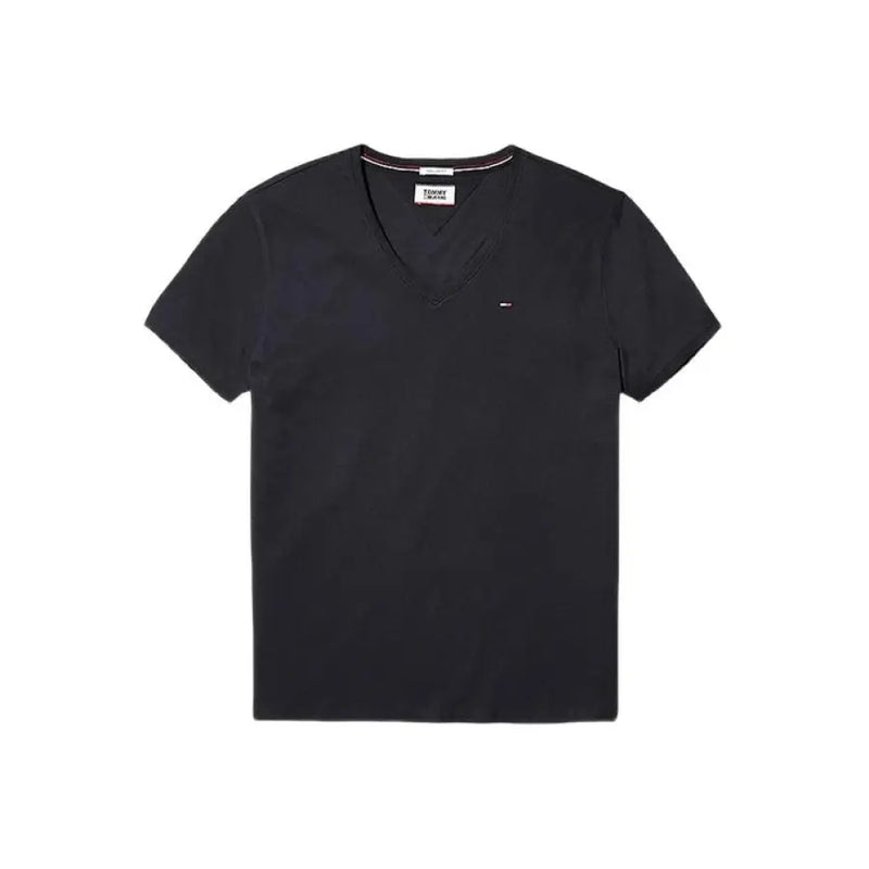 Black V-neck T-shirt from Tommy Hilfiger Jeans Blue collection for men