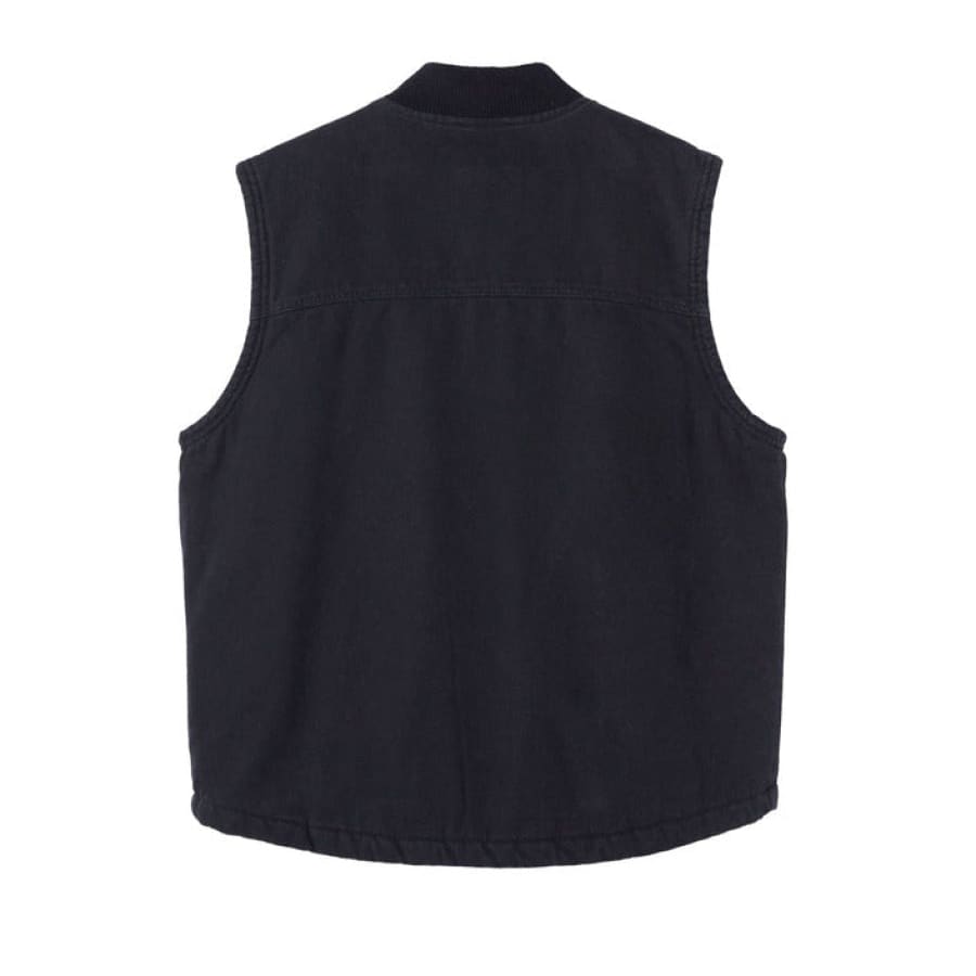 Dickies Men Gilet featuring a black vest with white collar and shirt