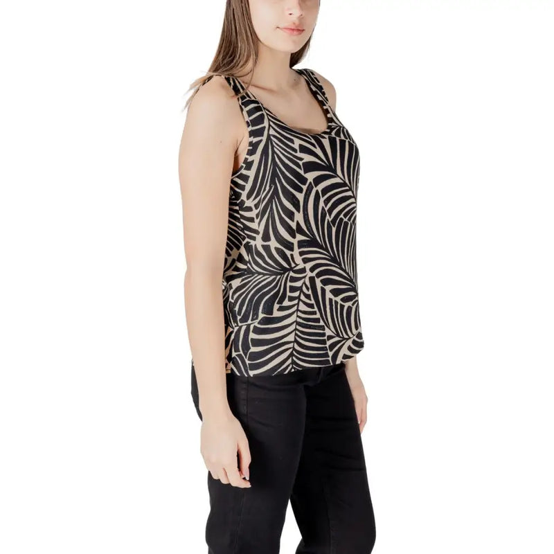 Black Viscose Tank Top for Women
