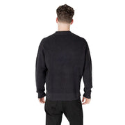 Black waffle-knit sweater displayed in the Black Waffle Knit Sweater product image