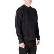 Black waffle-knit sweater displayed in the Black Waffle Knit Sweater product image