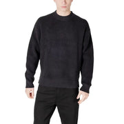 Black waffle-knit sweater displayed in a product named Black Waffle Knit Sweater