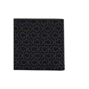 Black leather wallet featuring CK pattern displayed in the Black Leather Wallet With CK Pattern product