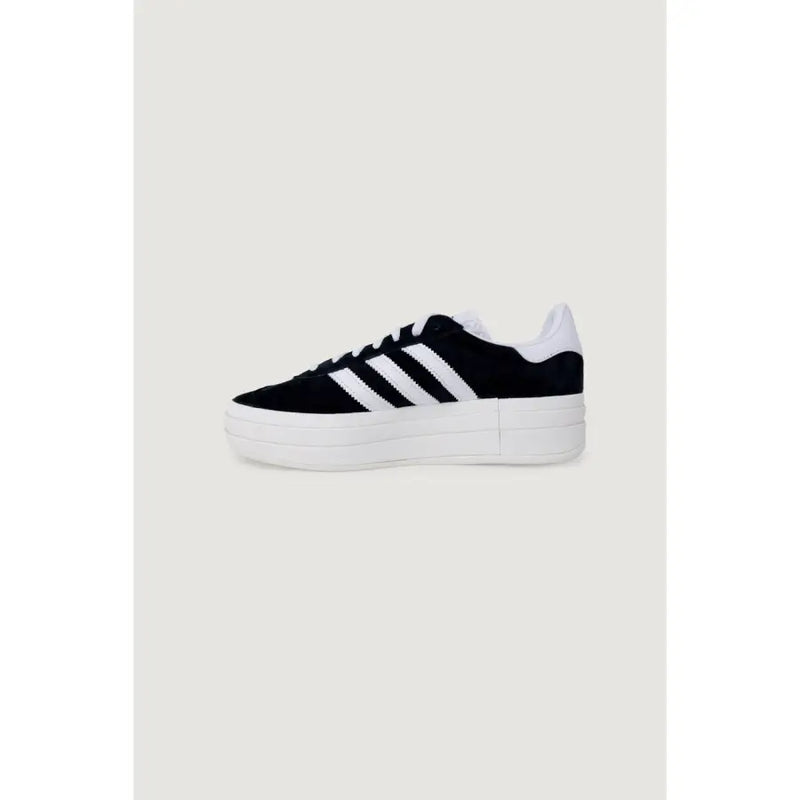 Black and white Adidas platform sneakers from the Adidas Women Black Leather Sneakers Fall Winter collection