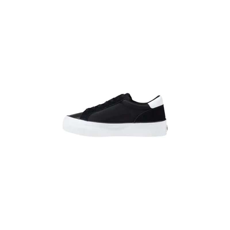 Black and white canvas sneakers with white platform sole from Calvin Klein Jeans for women