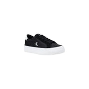 Black and white platform sneakers with suede accents from Calvin Klein Jeans for women