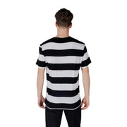 Black and white striped T shirt displayed in the product listing