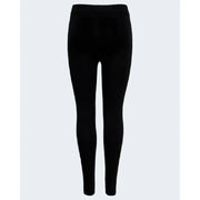 Black women’s leggings with smooth form-fitting fabric in high-waisted design for fall and winter wear