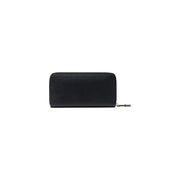 Black zippered wallet with multiple compartments for secure storage
