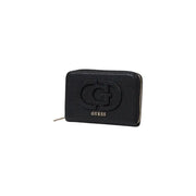 Guess Black Zippered Wallet featuring sleek black leather and secure zipper closure