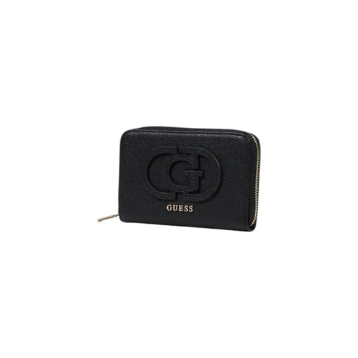 Guess Black Zippered Wallet featuring sleek black leather and secure zipper closure