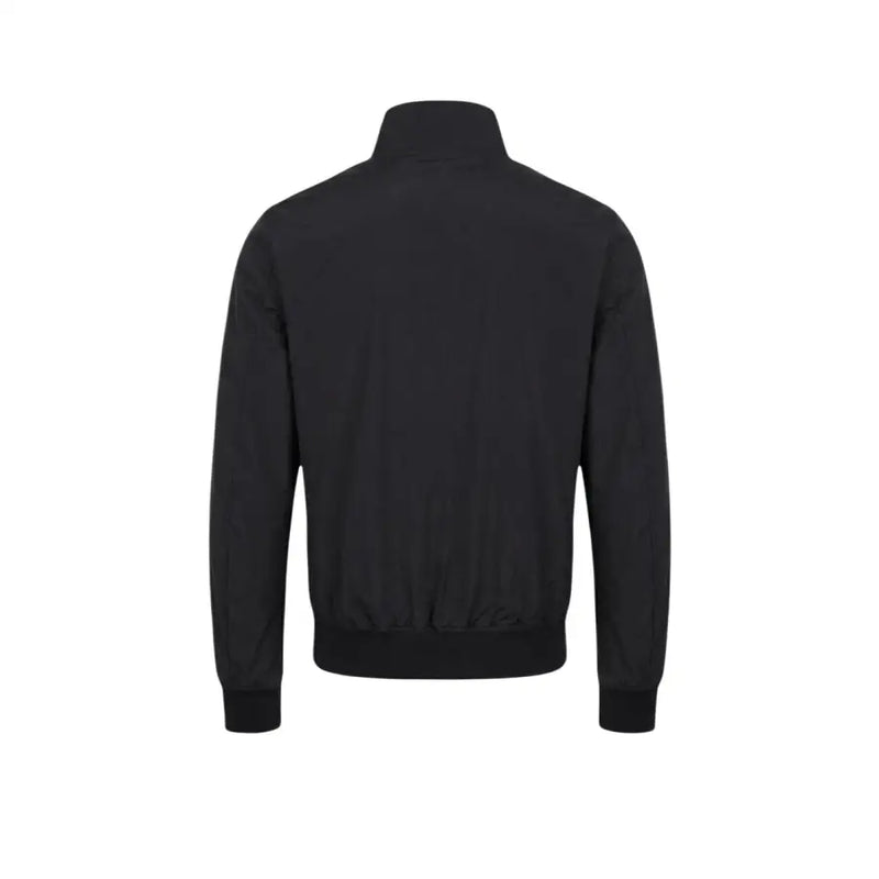 Blauer men blazer black zip-up jacket with high collar and ribbed cuffs for stylish casual wear