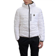 Blauer men white quilted puffer jacket with black zipper and trim made of polyamide from spring summer collection