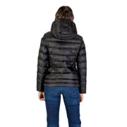 Blauer women black quilted polyamide hooded puffer winter jacket for cold weather protection