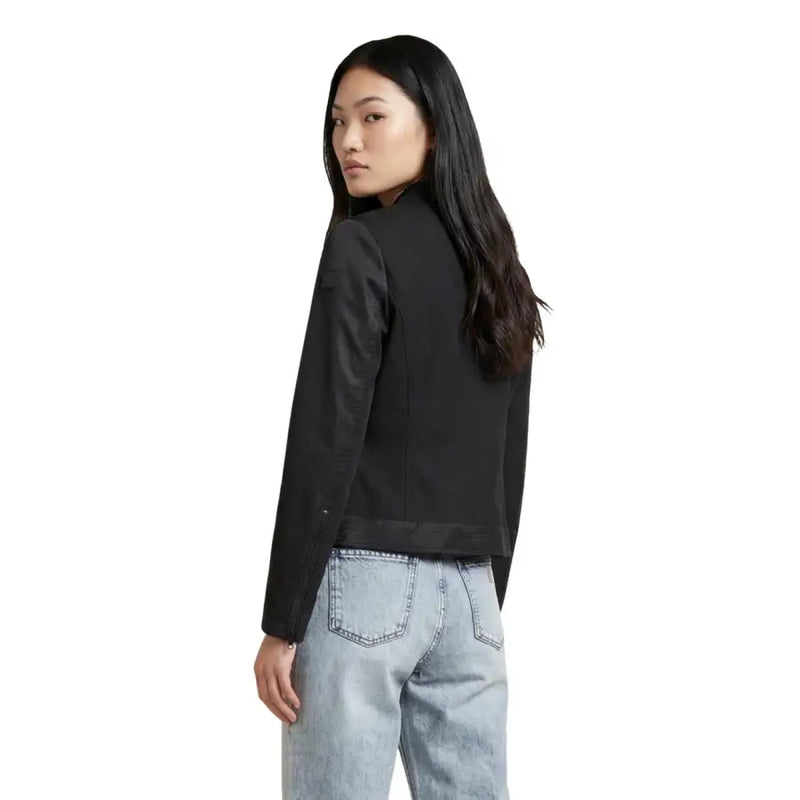 Blauer women black bomber jacket with sleek modern design and subtle stitching details for stylish outerwear