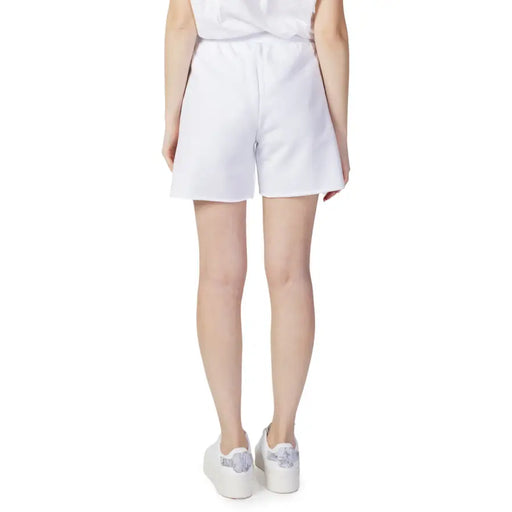 White cotton lace-up drawstring shorts for women from Blauer for spring and summer seasons