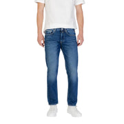 Klassische blaue Jeans mit geradem Bein und dezenter Waschung aus strapazierfähigem Baumwoll-Denim.