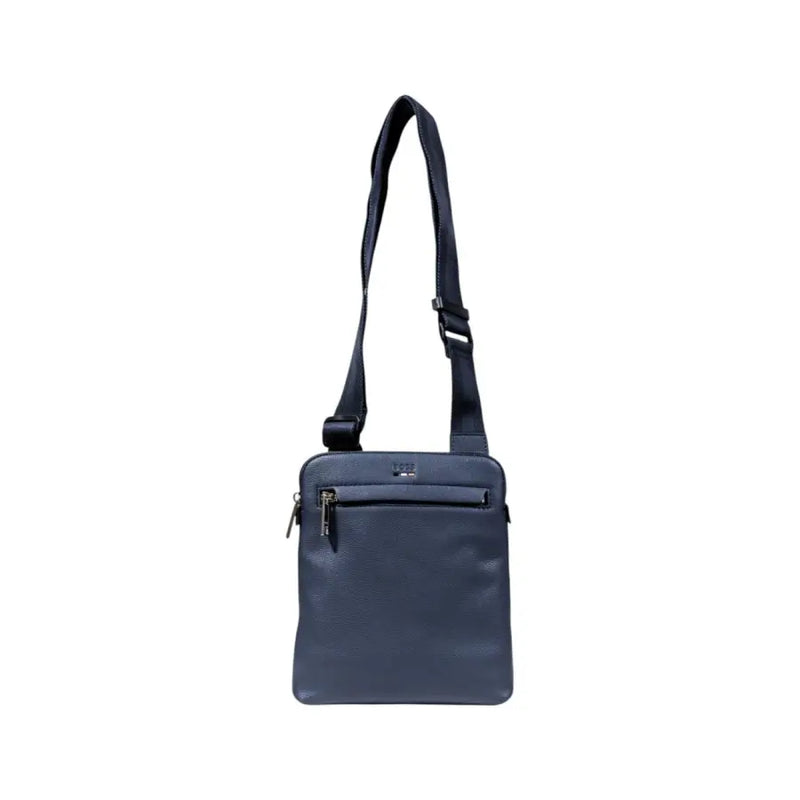 Blue Leather Crossbody Bag displayed with Black Leather Crossbody Bag with Zippers