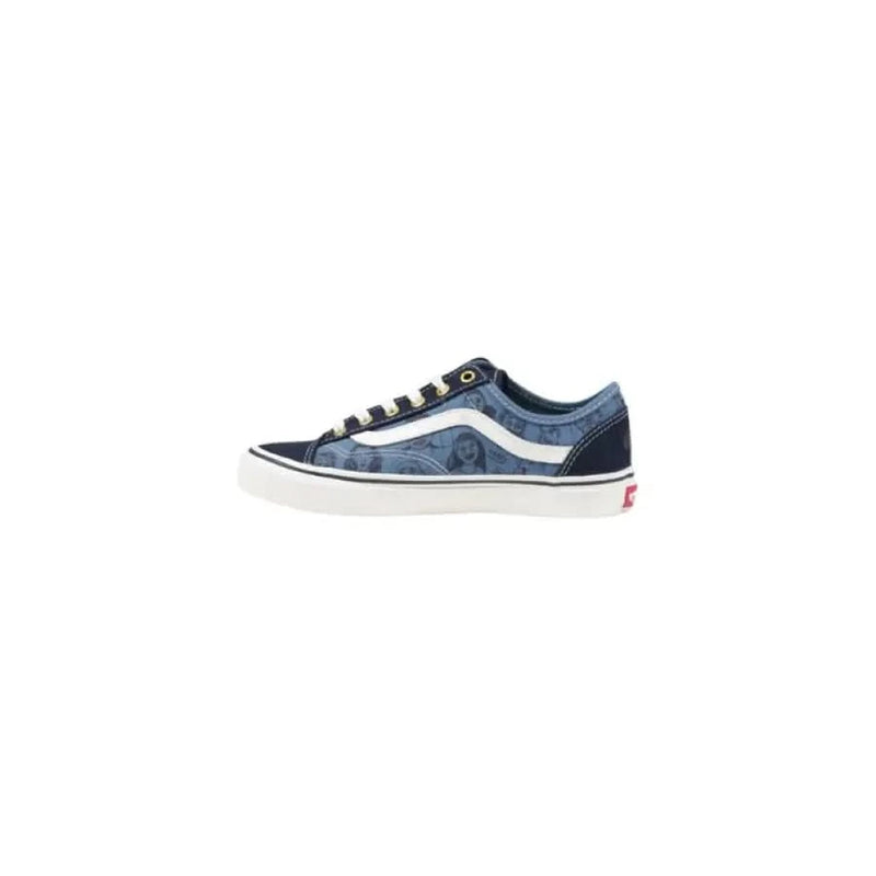 Blue patterned Vans sneaker featured in Vans Women Sneakers Blue Print Leather
