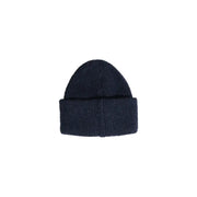 Dark navy polyester knit beanie with folded cuff for women suitable for fall and winter wear