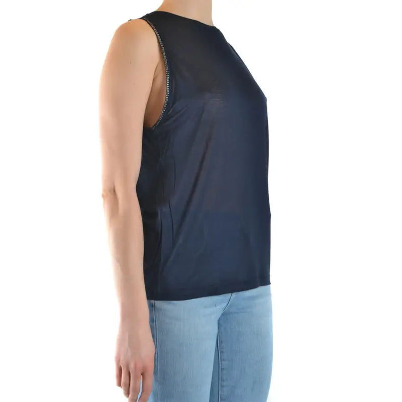 Blaues ärmelloses Viskose-Tanktop für Frauen von Dondup