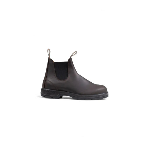 Blundstone Herren-Lederstiefel in Braun mit dunkelbraunem Chelsea-Design und schwarzer Gummisohle für Herbst und Winter