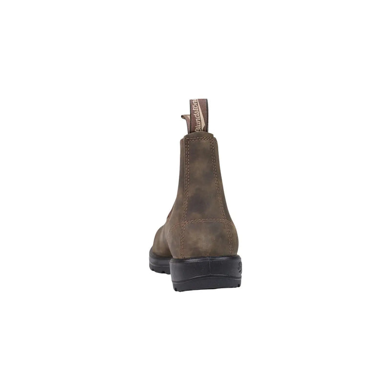 Brauner Chelsea-Boot aus Wildleder mit schwarzer Gummisohle und Zuglasche hinten von Blundstone, Herren-Lederstiefel, braunes Wildleder, Winter