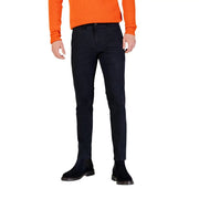 Borghese men trousers black slim-fit with classic five-pocket design and subtle stitching details