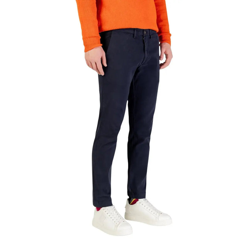 Navy blue slim-fit chinos by borghese men trousers made from comfortable fabric for stylish casual wear