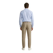 Beige borghese men trousers camel tailored fit with subtle stitching made from 100% linen spring summer wear